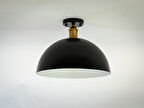 RİOLİGHT RETRO SİYAH İÇİ BEYAZ TEKLİ METAL PLOFONYER  AVİZE ÇAP: 30CM