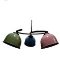 RİOLİGHT MODERN ÜÇLÜ RENKLİ BAŞLIK METAL SARKIT AVİZE