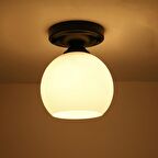 RİOLİGHT RETRO RUSTİK1 ODA, HOL İÇİN OPAL CAMLI PLOFONYER AVİZE CAM ÇAPI:20CM