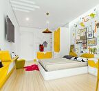 RİOLİGHT MODERN SARI İÇİ BEYAZ BEBEK,ÇOCUK,GENÇ ODASI İÇİN TEKLİ METAL SARKIT AVİZE