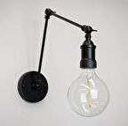 RİOLİGHT RETRO1,MODERN1 SİYAH 1XE27 DUYLU ÜÇ MAFSALLI METAL AKROBAT DUVAR APLİK