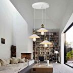 RİOLİGHT VİNTAGE,RETRO,RUSTİK BEYAZ 3XE27 DUYLU METAL SARKIT AVİZE TABAN ÇAPI:30CM