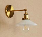 RİOLİGHT RETRO,VİNTAGE,RUSTİK ESKİTME HAREKETLİ BEYAZ BAŞLIK MAFSALLI DUVAR APLİK ŞAPKA ÇAPI:22CM