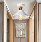 RİOLİGHT RETRO,RUSTİK,VİNTAGE BEYAZ 1XE27 DUYLU METAL TEKLİ PLOFONYER AVİZE ÇAP:23CM