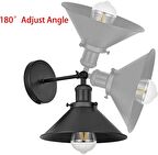 RİOLİGHT,VİNTAGE,RETRO,RUSTİK MAFSALLI 1XE27 SİYAH METAL APLİK NOT:1ADET FİYATIDIR ÇAP:23CM