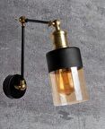 RİOLİGHT RETRO,VİNTAGE,RUSTİK ESKİTME MAFSALLI CAMLI 1XE27 DUYLU AKROBAT DUVAR APLİK