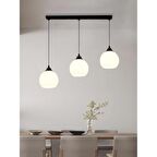 RİOLİGHT RETRO,RUSTİK,VİNGATE OPAL CAMLI 3XE27 DUYLU METAL GÖVDE SARKIT AVİZE TABAN UZUNLUĞU:60CM