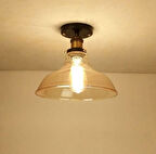 RİOLİGHT RETRO,VİNTAGE,RUSTİK 1XE27 DUYLU BAL CAMLI PLOFONYER TEKLİ AVİZE ÇAP:28CM