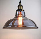 RİOLİGHT VİNTAGE,RUSTİK,RETRO FÜME 1XE27 DUYLU CAM TEKLİ SARKIT AVİZE ÇAP:28CM