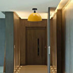 RİOLİGHT VİNTAGE,MODERN,RETRO,RUSTİK SARI 1XE27 DUYLU TEKLİ METAL PLOFONYER AVİZE ÇAP:30CM