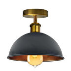 RİOLİGHT VİNTAGE,RUSTİK,RETRO SİYAH BAŞLIK ESKİTME 1XE27 DUYLU TEKLİ METAL PLOFONYER AVİZE ÇAP:23CM