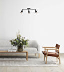 RİOLİGHT MODERN LED SPOT,LED AVİZE SİYAH METAL GÖVDE 3XGU10 5W 3000K 360DERECE HAREKETLİ BAŞLIK SPOT