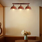 RİOLİHGT RETRO,MODERN,VİNTAGE FIRÇALI BAKIR PATİNE 3XE27 METAL SIRALI AVİZE TABAN UZUNLUK:60CM