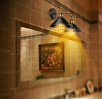 RİOLİGHT VİNTAGE,RETRO,RUSTİK 2XE27 HAREKETLİ BAŞLIK AYNA ÜSTÜ APLİK ŞAPKA ÇAPI:23CM