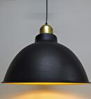 RİOLİGHT RETRO SİYAH İÇİ ALTIN GOLD ASKILI TEKLİ METAL SARKIT