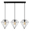 RİOLİGHT RETRO PRAMİT SİYAH ÜÇLÜ SIRALI SARKIT AVİZE UZUNLUK: 60CM