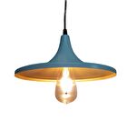 RİOLİGHT RETRO BEYAZ İÇİ SARI TEKLİ METAL SARKIT AVİZE ÇAP: 27CM