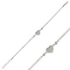 925 Ayar Gümüş Kalpli Bileklik