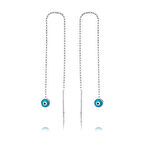 925 Ayar Gümüş Nazar Zincirli Küpe