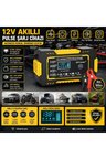 RJTİANYE 12V 6A Akü Şarj Aleti 4-100Amper Uyumlu Tamir Modlu Araç akü akıllı şarj cihazı otomotiv akü bakım cihazı sıcaklık dengelemeli araba motosiklet deniz kurşun asit aküler