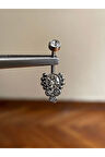 316 L Cerrahi Çelik Pırlanta Model 5 Taş Göbek Piercingi