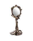 Art Nouveau Design Nilüfer Çiçekli Kadın Figürlü Masa Aynası