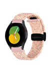Samsung Galaxy Watch 5 Pro 45 mm ile Uyumlu Flexi Hasır Magnet Kordon
