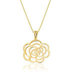 14 Ayar Altın Fantezi Gül Kolye RMK10