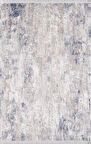 Artemis Halı Romantik 02436B Gri Mavi Modern Saçaklı Halı