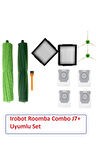 Roomba J7 combo + Robot Süpürge Uyumlu Yedek fırça filtre toz torbası seti