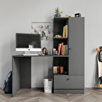  Minör ANTRASİT Çalışma Masası ve 7 Bölmeli Kitaplık