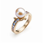 İnci ve Safir Taşlı Altın Yüzük – Tidecrest