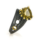 Yeşil Topaz Taşlı Gümüş Yüzük – Verdant Flare