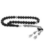 925 Ayar Gümüş Çift Püsküllü Küre Kesim Rus Oltu Tesbih