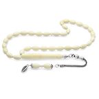 925 Ayar Gümüş Püsküllü Arpa Kesim Bilek Boy Deve Kemiği Tesbih