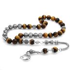 Kararmaz Metal Püsküllü Küre Kesim İsim Yazılı  Kaplangözü Doğaltaş Tesbih