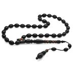 Sistemli Her Tanesi Kumpas İşçilikli Kırmızı Mineli Arpa Kesim Erzurum Oltu Taşı Tesbih