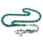 Kararmaz Metal Ayyıldız Püsküllü Arpa Kesim Su Mavisi Ateş Kehribar Tesbih