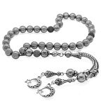 Kararmaz Metal Ayyıldız Püsküllü Küre Kesim Terahertz Doğaltaş Tesbih