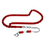 925 Ayar Gümüş Püsküllü Kesme Kesim Bilek Boy Bayrak Kırmızı Ateş Kehribar Tesbih