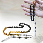 Kararmaz Metal Arnavut Püsküllü Uçlu Kapsül Kesim Süzme Siyah Beyaz Ateş Kehribar Tesbih