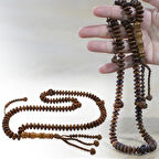 Sistemli Tekerlek Kesim Koyu Kahverengi 99 Taneli Cumaru Ağacı Zikir Tesbihi