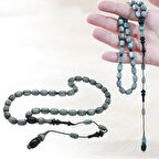 Sistemli Her Bir Tanesi ve İmamesi Usta işçilikli Kapsül Kesim Sedefli Gri Lacivert Katalin Tesbih