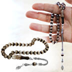 925 Ayar Gümüş Püsküllü Küre Kesim Kişiye Özel Kabir Toprağı İçerir Tesbih