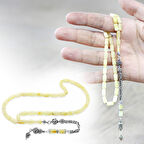 925 Ayar Gümüş Kral Zincir Püsküllü Kapsül Kesim Soft Sarı Beyaz Doğal Damla Kehribar Tesbih