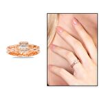 Beyaz Zirkon Taşlı Çark Tasarım Rose Renk Free Size 925 Ayar Gümüş Kadın Yüzük