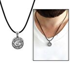 Kişiye Özel İsim Yazılı Üzeri Ayyıldız Temalı 925 Ayar Gümüş Cevşen Kolye