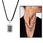 Beyaz Zirkon Taşlı Zarif İp Zincirli 925 Ayar Gümüş Cevşen-i Kebir Kadın Kolye