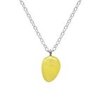 Doğal Form Sarı Renk Doğal Damla Taşlı Kolye