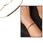 Tek Sıra Zirkon Taşlı 925 Ayar Gümüş Kadın Bileklik